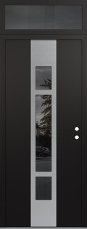 DIAMOND A9 36" X 96" BLACK/BLACK MIRRORED GLASS PANEL STAINLESS STEEL LHI WITH TRANSOM MIRRORED GLASS