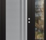 Modern Steel Front Door Diamond C6 50" x 80" black/white frosted Glass Panel stainless steel LHI with Sidelite clear Glass
