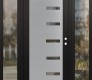 Modern Steel Front Door Diamond C8 60" x 80" black/black clear Glass Panel stainless steel LHI with 2 Sidelites clear Glass