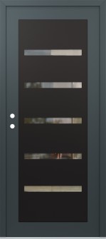 Diamond C7 36" x 80" anthracite/anthracite clear Glass Panel black RHI