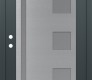 Modern Steel Front Door Diamond C3 36" x 80" anthracite/anthracite frosted Glass Panel stainless steel RHI