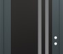 Modern Steel Front Door Diamond C6 36" x 96" anthracite/anthracite frosted Glass Panel black LHI with Transom mirrored Glass