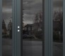 Modern Steel Front Door Diamond C1 68" x 80" anthracite/anthracite mirrored Glass Panel black RHI with 2 Sidelites mirrored Glass