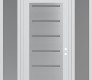 Modern Steel Front Door Diamond C11 64" x 96" white/white frosted Glass Panel stainless steel LHI with 2 Sidelites and Transom frosted Glass