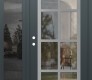 Modern Steel Front Door Diamond C16 52" x 80" anthracite/anthracite clear Glass Panel stainless steel RHI with Sidelite mirrored Glass