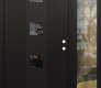 Modern Steel Front Door DIAMOND A12 50" X 80" BLACK/BLACK MIRRORED GLASS PANEL BLACK LHI WITH SIDELITE CLEAR GLASS