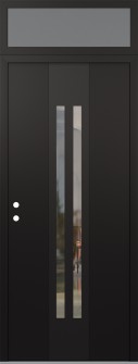 DIAMOND A8 36" X 96" BLACK/BLACK CLEAR GLASS PANEL BLACK RHI WITH TRANSOM FROSTED GLASS