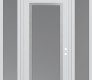 Modern Steel Front Door Diamond C1 60" x 96" white/white frosted Glass Panel stainless steel LHI with 2 Sidelites and Transom frosted Glass