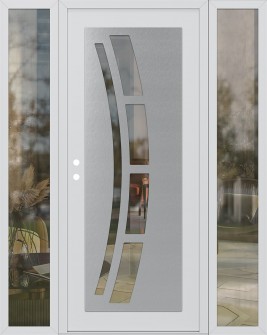 Diamond C12 60" x 80" white/white clear Glass Panel stainless steel RHI with 2 Sidelites clear Glass