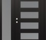 Modern Steel Front Door Diamond C9 52" x 80" black/white frosted Glass Panel black RHI with Sidelite frosted Glass