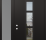 DIAMOND A10 52" X 96" BLACK/BLACK CLEAR GLASS PANEL BLACK LHI WITH SIDELITE AND TRANSOM FROSTED GLASS
