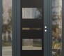 Modern Steel Front Door Diamond C10 68" x 80" anthracite/anthracite clear Glass Panel black LHI with 2 Sidelites clear Glass