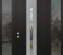 DIAMOND A3 60" X 96" BLACK/BLACK CLEAR GLASS PANEL STAINLESS STEEL LHI WITH 2 SIDELITES AND TRANSOM MIRRORED GLASS