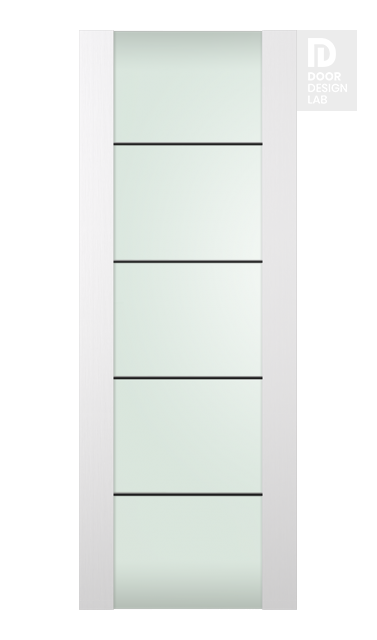 Palladio 202 4H Black Strips Vetro Bianco Noble Slab doors