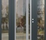 Modern Steel Front Door Diamond C15 60" x 80" anthracite/anthracite clear Glass Panel stainless steel LHI with 2 Sidelites clear Glass
