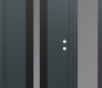 Modern Steel Front Door DIAMOND A2 50" X 80" ANTHRACITE/ANTHRACITE FROSTED GLASS PANEL BLACK LHI WITH SIDELITE FROSTED GLASS