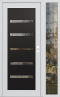 Diamond C7 48" x 80" white/white clear Glass Panel black LHI with Sidelite clear Glass