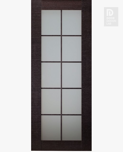 DOOR SLAB AVANTI 10 LITE VETRO BLACK APRICOT 18" X 92 1/2" X 1 3/4" TEMPERED FROSTED GLASS