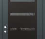 Modern Steel Front Door Diamond C7 36" x 96" anthracite/anthracite mirrored Glass Panel black RHI with Transom frosted Glass