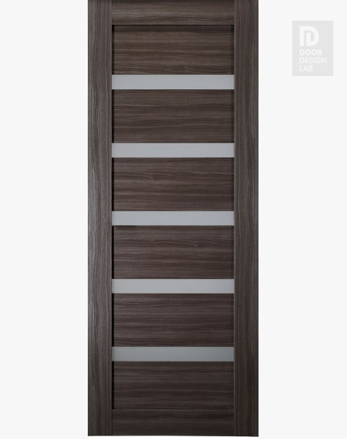 DOOR SLAB LEORA VETRO GRAY OAK 18" X 80" X 1 9/16" FROSTED GLASS