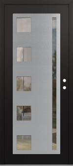 Diamond C3 36" x 80" black/black clear Glass Panel stainless steel LHI