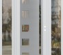 Modern Steel Front Door Diamond C3 68" x 80" white/white clear Glass Panel stainless steel LHI with 2 Sidelites clear Glass