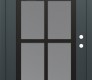 Modern Steel Front Door Diamond C16 36" x 80" anthracite/anthracite frosted Glass Panel black LHI