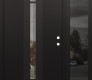Modern Steel Front Door DIAMOND A5 48" X 80" BLACK/BLACK CLEAR GLASS PANEL BLACK LHI WITH SIDELITE MIRRORED GLASS