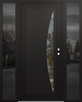 Diamond C13 64" x 80" black/black clear Glass Panel black LHI with 2 Sidelites mirrored Glass