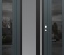Modern Steel Front Door Diamond C15 60" x 80" anthracite/anthracite frosted Glass Panel black LHI with 2 Sidelites mirrored Glass
