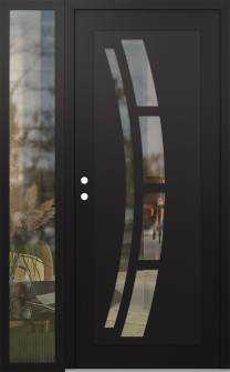 Diamond C12 50" x 80" black/black clear Glass Panel black RHI with Sidelite clear Glass