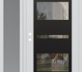 Modern Steel Front Door Diamond C10 48" x 80" white/white clear Glass Panel black RHI with Sidelite frosted Glass
