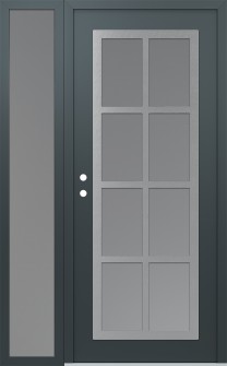 Diamond C16 50" x 80" anthracite/anthracite frosted Glass Panel stainless steel RHI with Sidelite frosted Glass