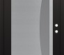 Modern Steel Front Door Diamond C13 36" x 80" black/white frosted Glass Panel stainless steel LHI