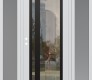 Modern Steel Front Door Diamond C15 64" x 80" white/white clear Glass Panel black RHI with 2 Sidelites frosted Glass