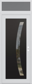 Diamond C4 36" x 96" white/white clear Glass Panel black LHI with Transom frosted Glass