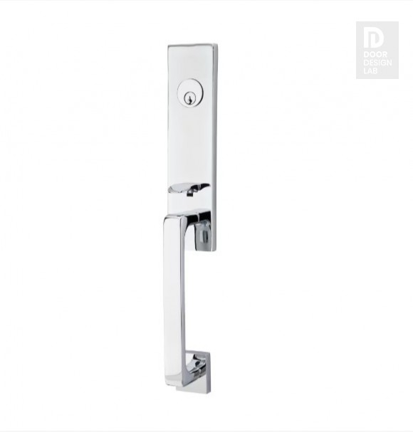EMTEK DAVOS DOUBLE CYLINDER KEYD 4828 POLISHED CHROME US26 for Steel Front Doors