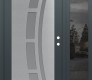 Modern Steel Front Door Diamond C12 52" x 80" anthracite/anthracite frosted Glass Panel stainless steel LHI with Sidelite mirrored Glass