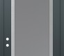 Modern Steel Front Door Diamond C1 36" x 96" anthracite/anthracite frosted Glass Panel stainless steel RHI with Transom frosted Glass