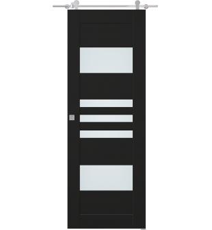 Leti Vetro Black Matte Barn doors