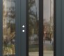 Modern Steel Front Door Diamond C14 52" x 80" anthracite/anthracite clear Glass Panel black RHI with Sidelite clear Glass