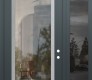 Modern Steel Front Door Diamond C1 48" x 96" anthracite/anthracite clear Glass Panel stainless steel LHI with Sidelite and Transom mirrored Glass