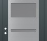 Modern Steel Front Door Diamond C10 36" x 96" anthracite/anthracite frosted Glass Panel stainless steel RHI with Transom frosted Glass