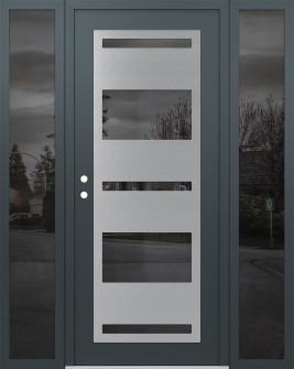 Diamond C10 68" x 80" anthracite/anthracite mirrored Glass Panel stainless steel RHI with 2 Sidelites mirrored Glass