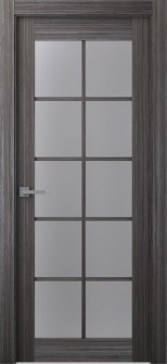 Palladio 10 Lite Vetro Gray Oak Single Doors