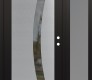 Modern Steel Front Door Diamond C4 48" x 80" black/black clear Glass Panel stainless steel LHI with Sidelite frosted Glass