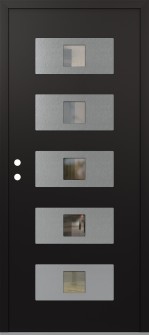 Diamond D8 36" x 80" black/black clear Glass Panel stainless steel RHI