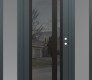 Modern Steel Front Door Diamond C15 68" x 80" anthracite/anthracite mirrored Glass Panel black LHI with 2 Sidelites frosted Glass
