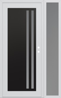 Diamond C6 50" x 80" white/white frosted Glass Panel black LHI with Sidelite frosted Glass