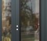 Modern Steel Front Door Diamond C1 48" x 96" anthracite/anthracite clear Glass Panel black RHI with Sidelite and Transom clear Glass